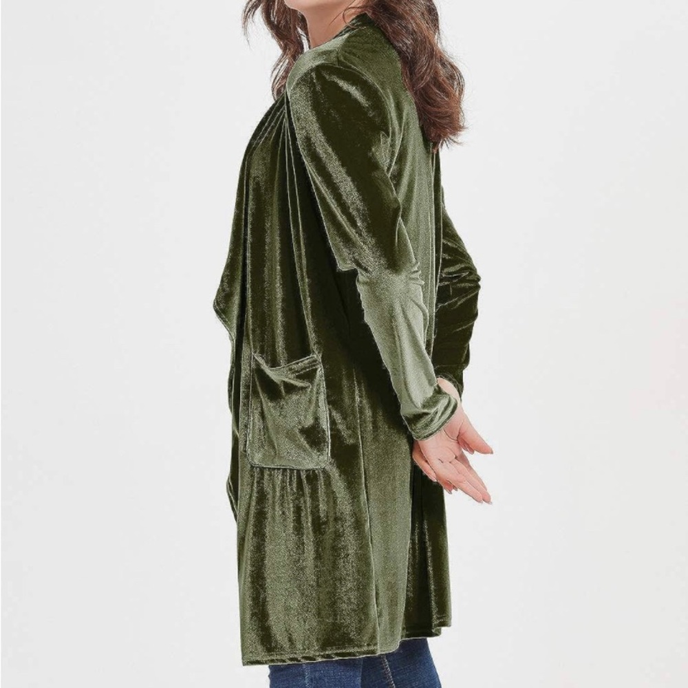 Green Velvet Jacket - Picture 3 of 4